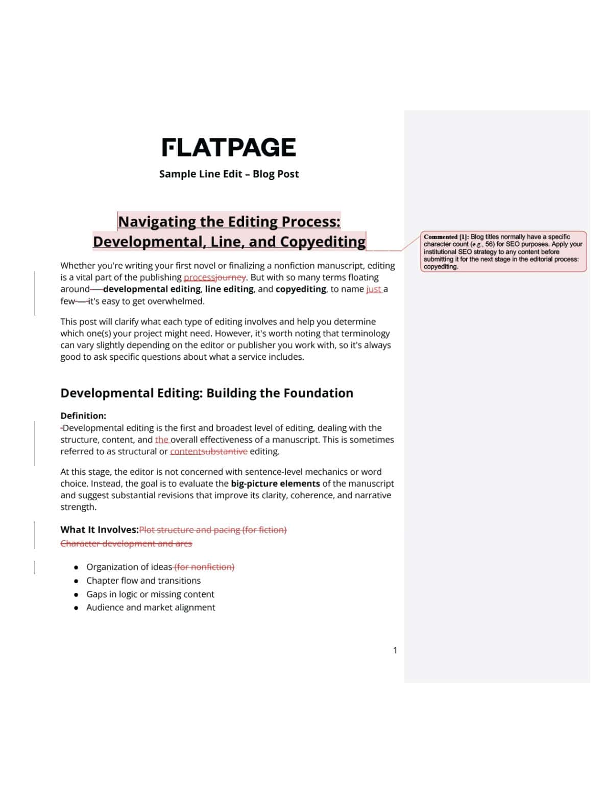 Example of a sample line edit on a blog by Flatpage
